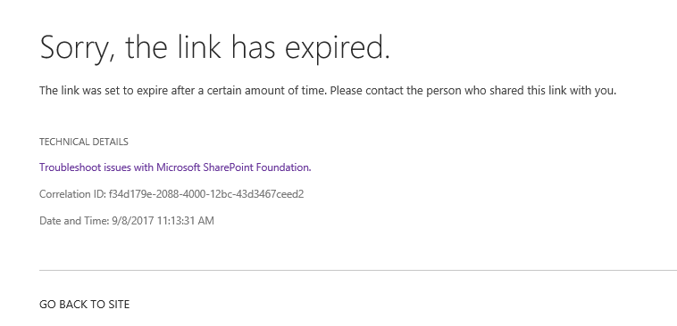 Expired link