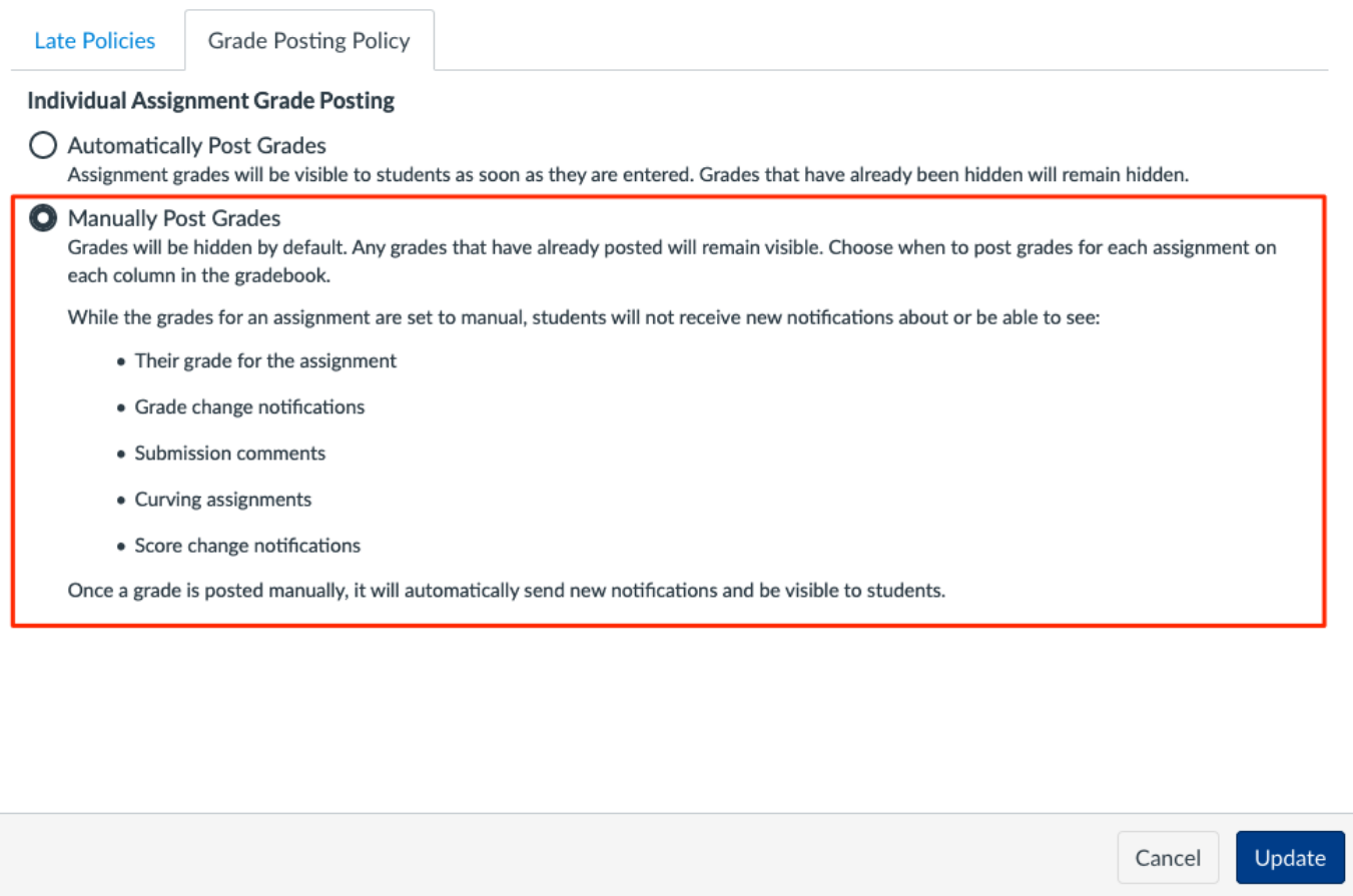 New Grade Posting Policy