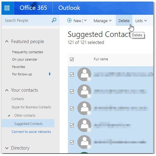 OWA Suggested Contacts