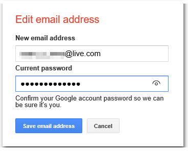 Edit email address