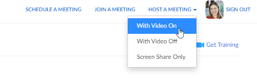 Zoom - Start a Meeting