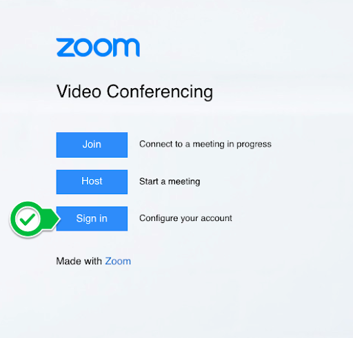 Zoom sign in