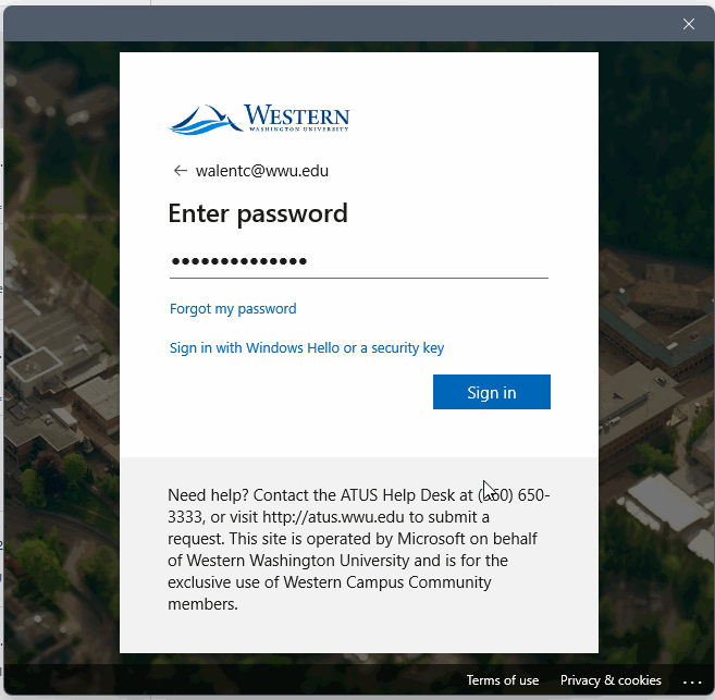 Enter your password, then approve of any authentication requests or terms of use that appear and click 'Done'. 