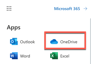 Click the OneDrive icon.