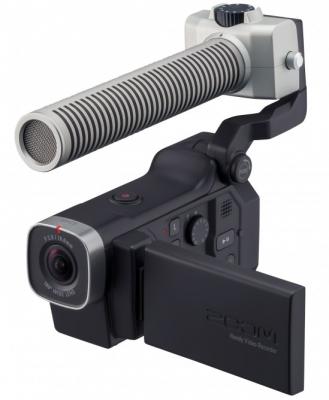 view of zoom q8 with detachable shotgun microphone 